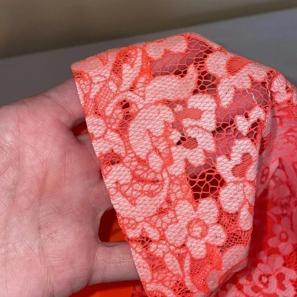 Madewell women’s  Dress 6 small Mini sleeveless Orange white Blossom Floral Lace - Picture 9 of 10